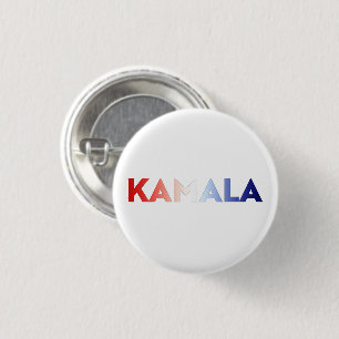 Kamala red white blue typography patriotic 3 cm round badge