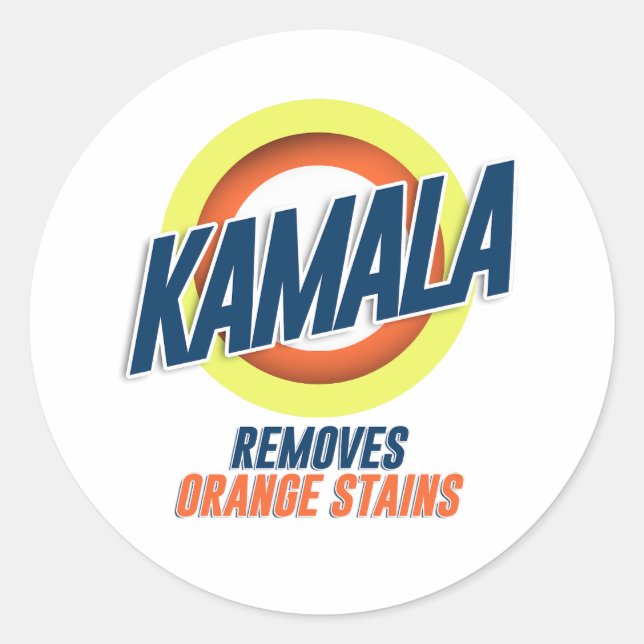 Kamala Removes Orange Stains Classic Round Sticker (Front)