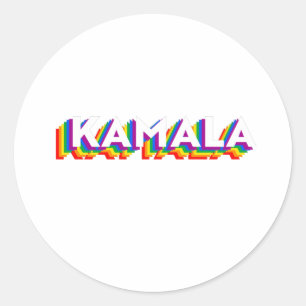 Kamala Retro Pride Classic Round Sticker