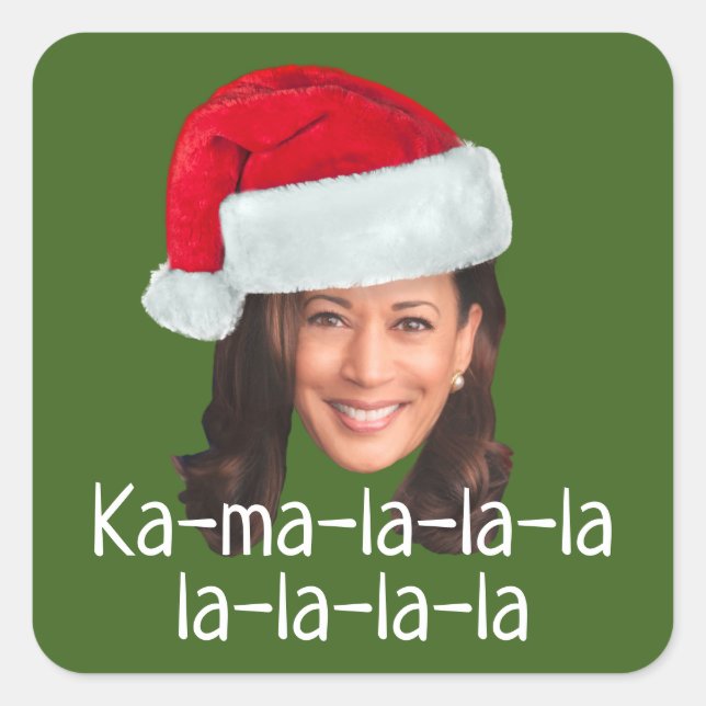 Kamala Santa Hat - Biden Harris 2020 funny holiday Square Sticker (Front)