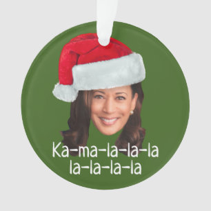 Kamala Santa Hat - Biden Walz 2024 funny holiday Ornament