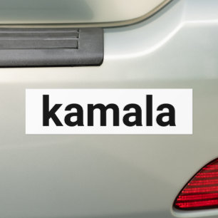 kamala simple minimalist modern black and white bumper sticker