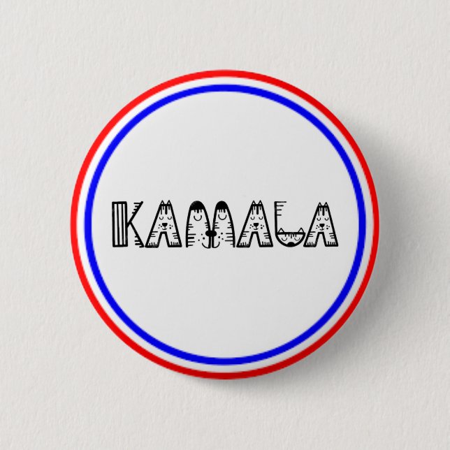 KAMALA THE PATRIOT 6 CM ROUND BADGE (Front)