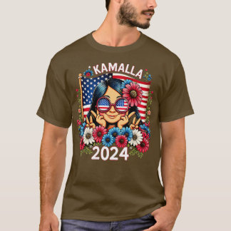 Kamala Vintage Floral Feminine First Female T-Shirt