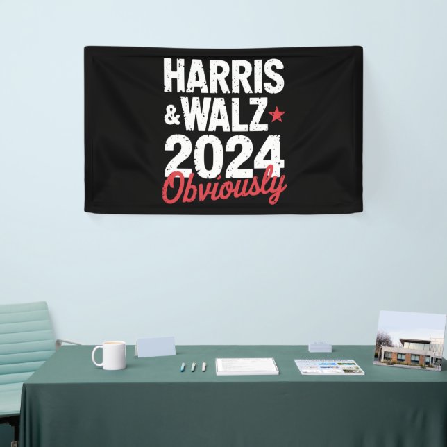 Kamala Walz Obviously 2024 Harris Waltz 2024  Banner (Tradeshow)