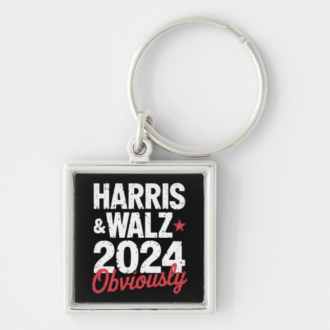 Kamala Walz Obviously 2024 Harris Waltz 2024  Key Ring (Front)