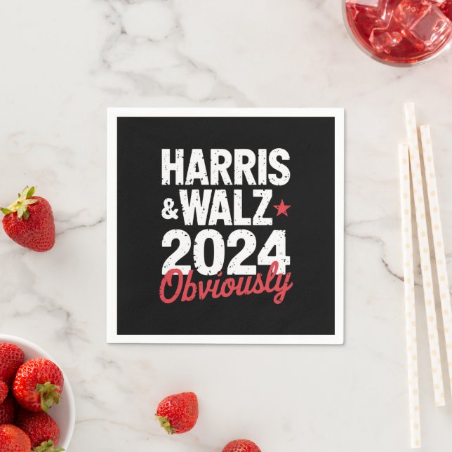 Kamala Walz Obviously 2024 Harris Waltz 2024  Napkin (Insitu)