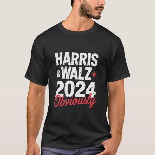 Kamala Walz Obviously 2024 Harris Waltz 2024  T-Shirt (Front)