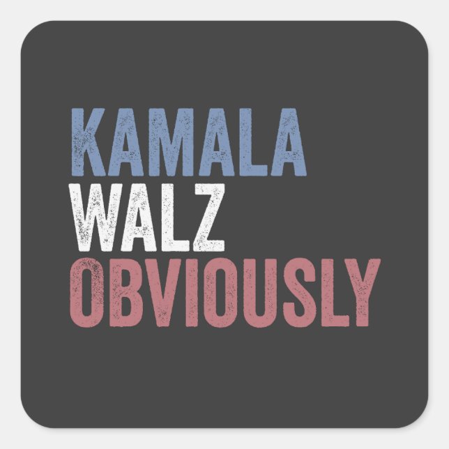 Kamala Walz Obviously Election Day 2024  Square Sticker (Front)