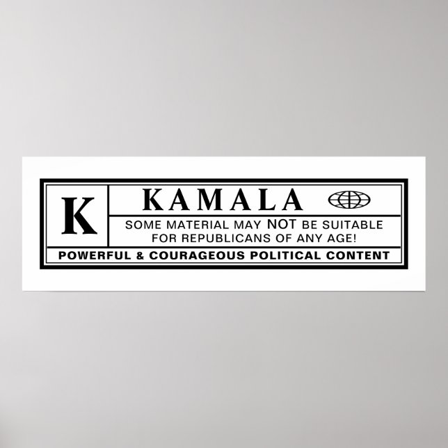 Kamala Warning Label Poster (Front)