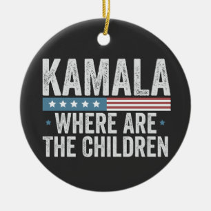 Kamala Where are the Childrens Election Ceramic Tree Decoration