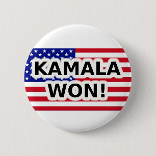 KAMALA WON! 6 CM ROUND BADGE