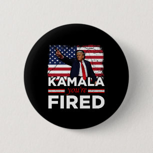 Kamala You're Fired Funny 6 Cm Round Badge