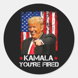 Kamala You're Fired President Trump 2024 Laughing Classic Round Sticker