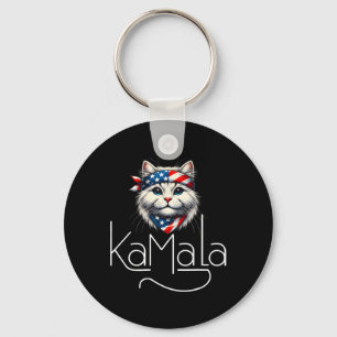 Kamalaharris 2024 Shirt Cat Lettering Positive Min Key Ring