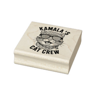 Kamala's Cat Crew Election Cat Lady Gift  Rubber Stamp