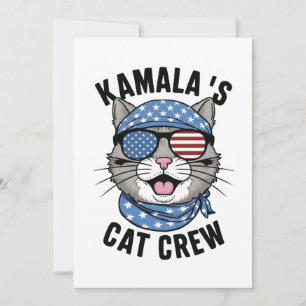 Kamala's Cat Crew Election Cat Lady Gift  Thank You Card