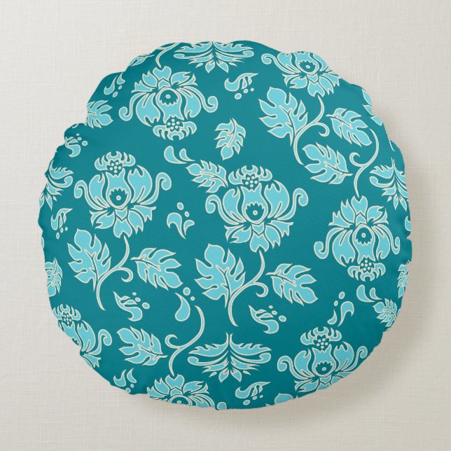 Kamaole Hawaii Tropical Protea Floral Reversible Round Cushion (Front)