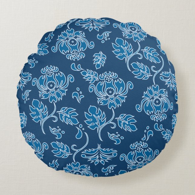 Kamaole Hawaii Tropical Protea Floral Reversible Round Cushion (Front)