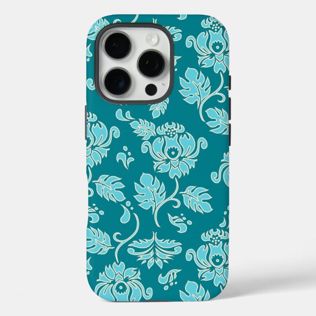 Kamaole Hawaiian Protea Tropical Floral Teal Case-Mate iPhone Case (Back)