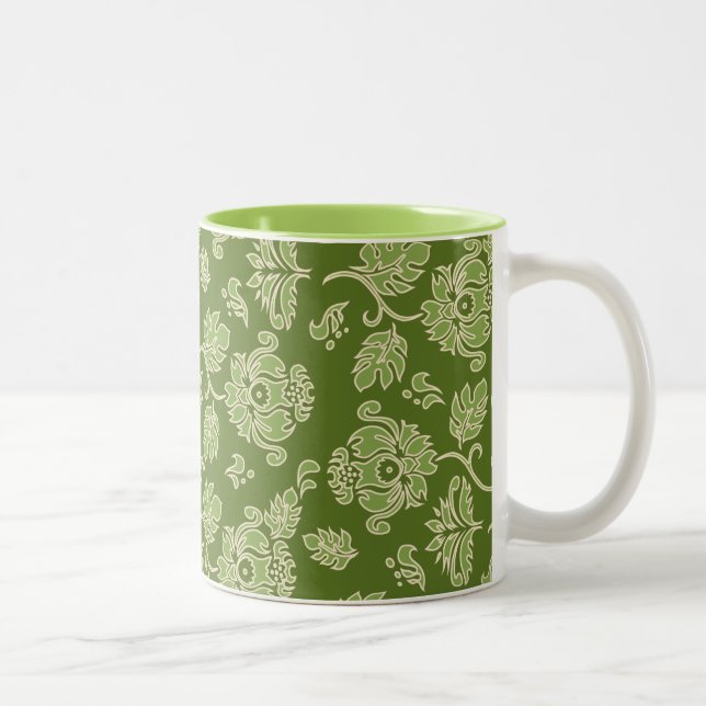 Kamaole Hawaiian Protea Tropical Floral Two-Tone Coffee Mug (Right)
