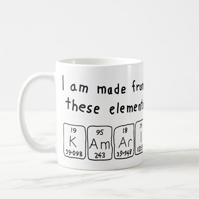 Kamari periodic table name mug (Left)