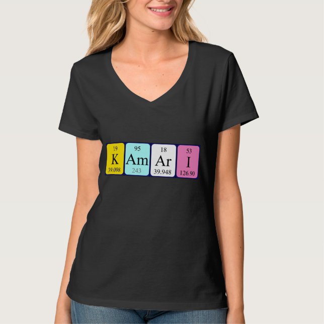 Kamari periodic table name shirt (Front)