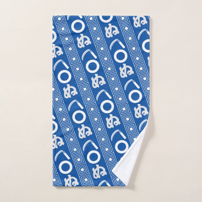 Kamawanu Edo-Style Graphic Pattern Hand Towel (Hand Towel)