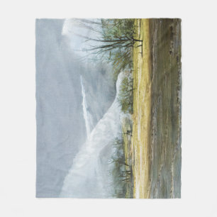 Kamchatka Geysers Oil Landscape Fleece Blanket