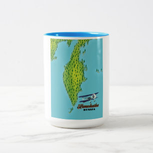 Kamchatka Peninsula Russia travel map. Two-Tone Coffee Mug