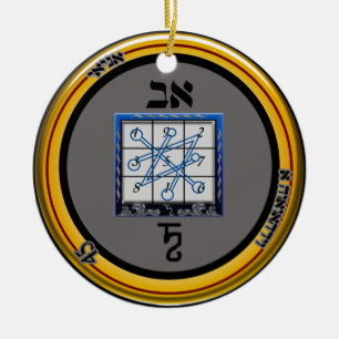 kamea saturn talisman ceramic tree decoration