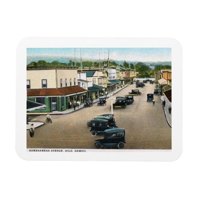 Kamehameha Ave., Hilo, Hawaii Vintage  Magnet (Horizontal)