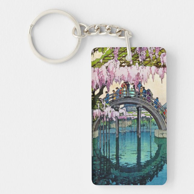 Kameido Bridge by Hiroshi Yoshida shin hanga Key Ring (Front)