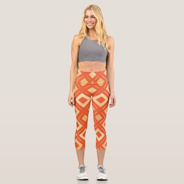 Kamelia’s Geometric Pattern 6 Capri Leggings (Front)