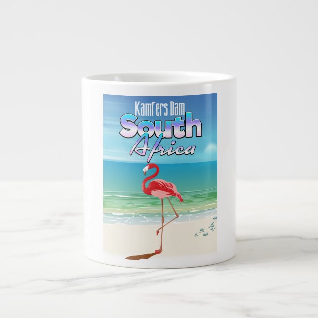 Kamfers Dam South African travel poster Large Coffee Mug (Front)