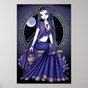 "Kami" Purple Moon Sari Fairy Poster