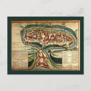 Kamianets Podilskyi Map 1691 Postcard