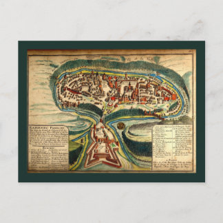 Kamianets Podilskyi Map 1691 Postcard