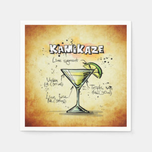 Kamikaze Bartender Drink Recipe Napkin