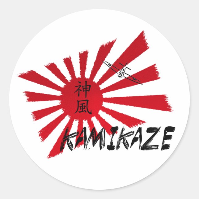 Kamikaze Classic Round Sticker (Front)