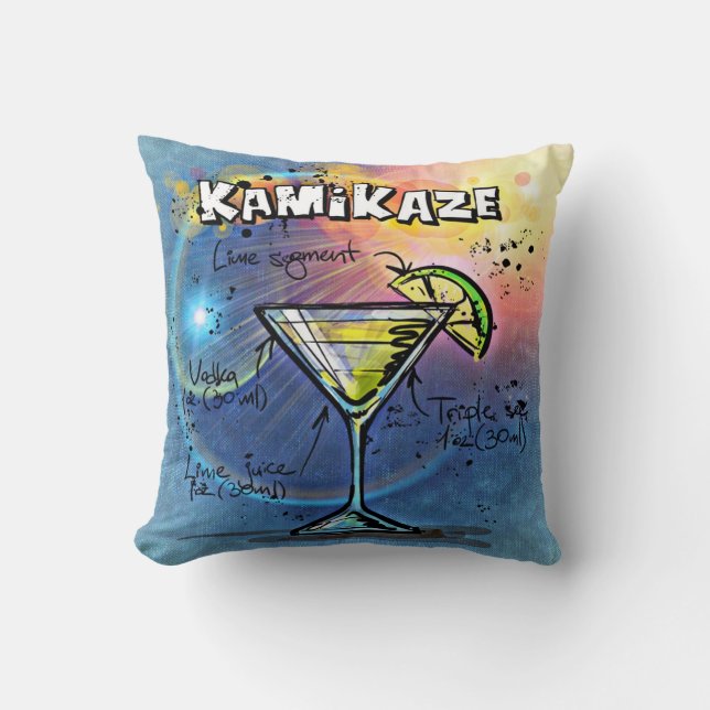 Kamikaze Cocktail (#3 of 12 Drink Recipe Sets) Cushion (Front)
