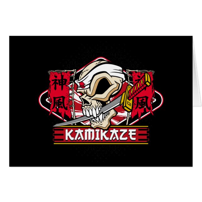 Kamikaze Skull With Japanese Sword (Front Horizontal)