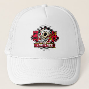 Kamikaze Skull With Japanese Sword Trucker Hat