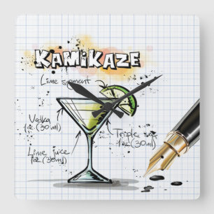 Kamikaze Square Wall Clock