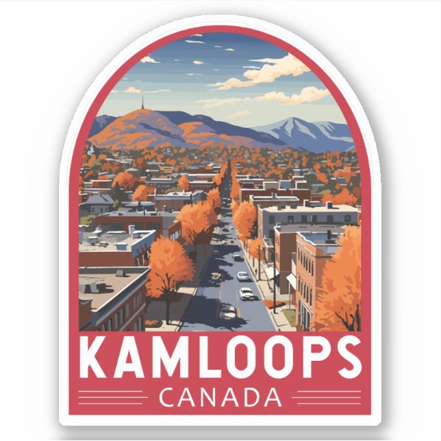 Kamloops Canada Travel Art Vintage (Front)