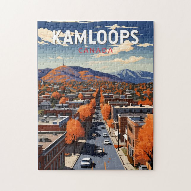 Kamloops Canada Travel Art Vintage Jigsaw Puzzle (Vertical)