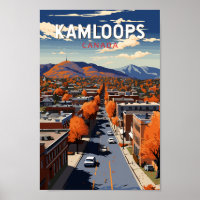 Kamloops Canada Travel Art Vintage