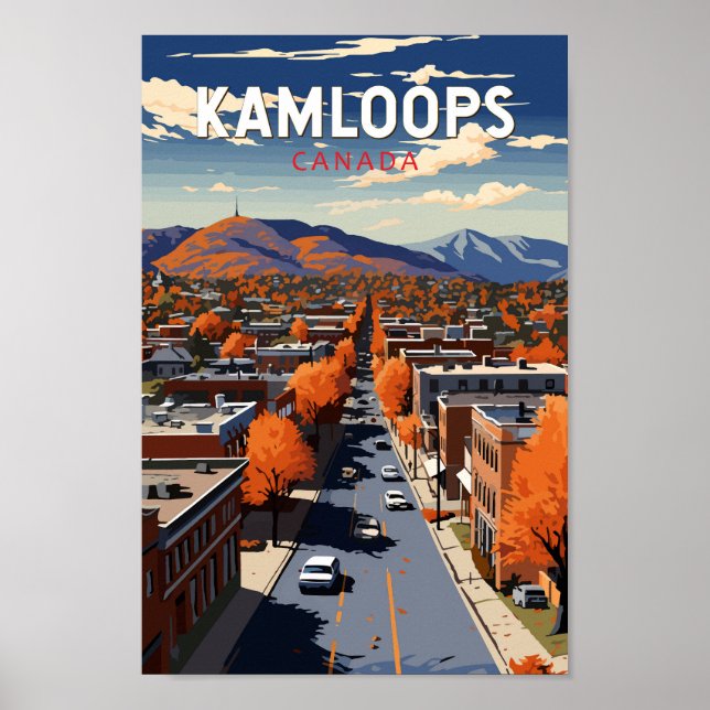 Kamloops Canada Travel Art Vintage Poster (Front)