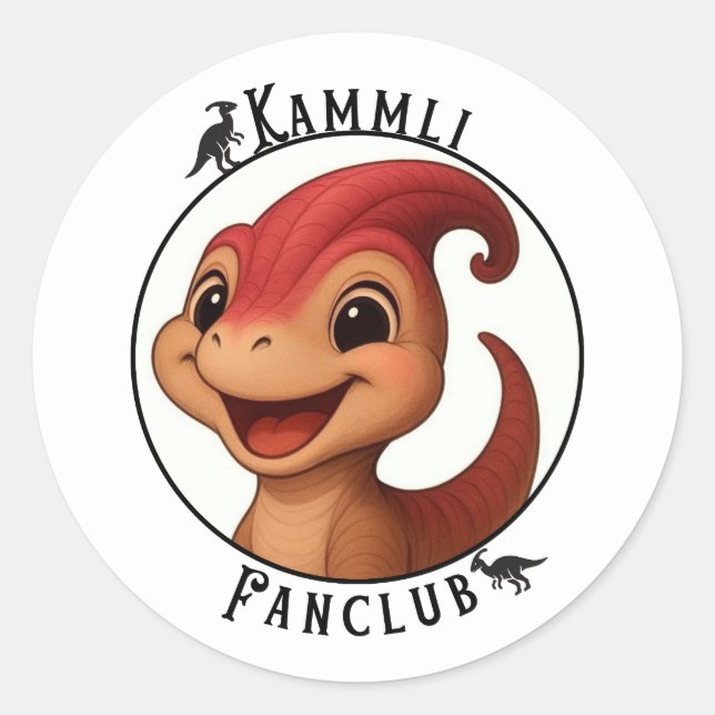 Kammli Fanclub – Niedlicher Dino‑Sticker Classic Round Sticker (Front)