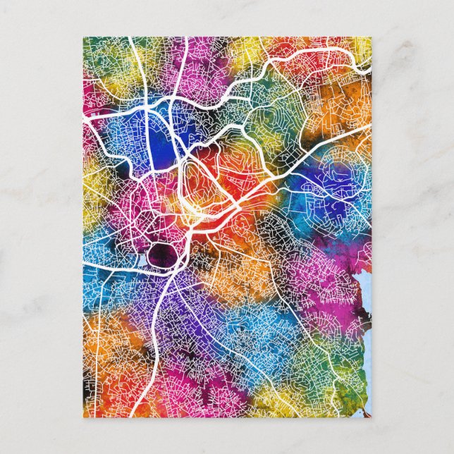 Kampala Uganda City Map Postcard (Front)